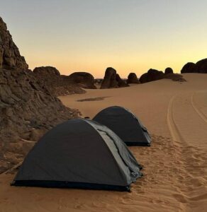 Vous rêvez d'aventure et d'évasion ? L'excursion dans le Sahara Sud Tunisien est l'expérience ultime à vivre ! Niché au cœur de l'Afrique du Nord, ce désert mythique vous promet un voyage hors du commun, entre découvertes culturelles, paysages à couper le souffle et rencontres inoubliables. Laissez-vous guider par nos experts locaux et plongez au cœur de cette aventure épique. Explorer les Dunes de Sable Doré L'excursion débute par une immersion totale dans l'immensité du Sahara. À dos de dromadaire ou en 4x4, selon vos préférences, partez à la conquête des dunes de sable doré qui s'étendent à perte de vue. Admirez le jeu de lumière au lever et au coucher du soleil, une expérience sensorielle unique qui vous transportera dans un autre univers. Rencontrer les Nomades du Désert Au fil de votre périple, vous aurez l'opportunité de rencontrer les nomades du désert, gardiens ancestraux de ces terres arides. Leur hospitalité légendaire vous permettra de partager un moment authentique, autour d'un thé à la menthe, et de découvrir leur mode de vie traditionnel, empreint de sagesse et de simplicité. Explorer les Oasis Secrètes Au cœur de ce désert hostile, se cachent de véritables joyaux : les oasis secrètes. Profitez d'une pause rafraîchissante à l'ombre des palmiers, et plongez dans les eaux cristallines des sources naturelles. Un véritable havre de paix au milieu de l'aridité environnante. Vivre une Nuit Sous les Étoiles L'expérience ne serait pas complète sans une nuit sous les étoiles. Installez-vous confortablement autour du feu de camp, sous un ciel constellé, et laissez-vous bercer par le silence envoûtant du désert. Une expérience magique et inoubliable, où le temps semble suspendu. Conclusion L'excursion dans le Sahara Sud Tunisien est bien plus qu'un simple voyage, c'est une véritable aventure humaine et sensorielle. Entre paysages grandioses, rencontres authentiques et moments de contemplation, ce périple vous laissera des souvenirs gravés à jamais. Alors, prêt à vivre l'aventure de votre vie ? Réservez dès maintenant votre excursion et préparez-vous à vivre des moments inoubliables dans l'un des déserts les plus fascinants au monde.